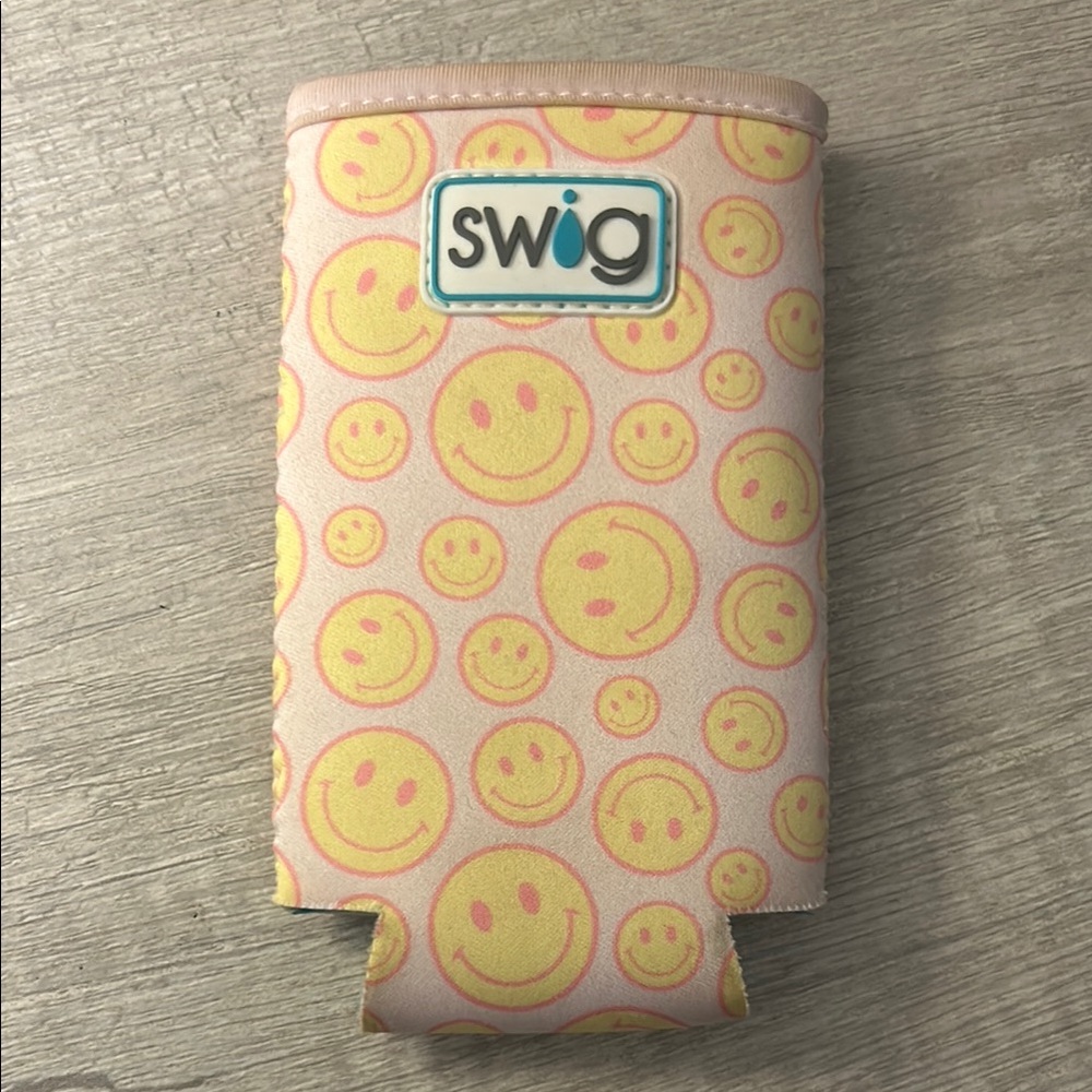 Smiley Face Drink Holder - Pink and Yellow